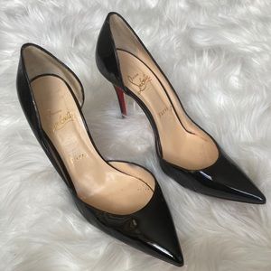 Black patent Louboutin heels